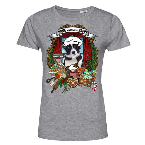 MYTi23 - Pets Heads Philosophy T-Shirt XS Weihnachtsbäckerei Damen Shirt Border Collie Hundeshirt Hundefans