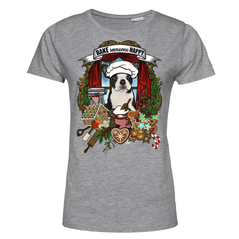 MYTi23 - Pets Heads Philosophy T-Shirt XS Weihnachtsbäckerei Damen Shirt Boston Terrier Hundeshirt Hundefans