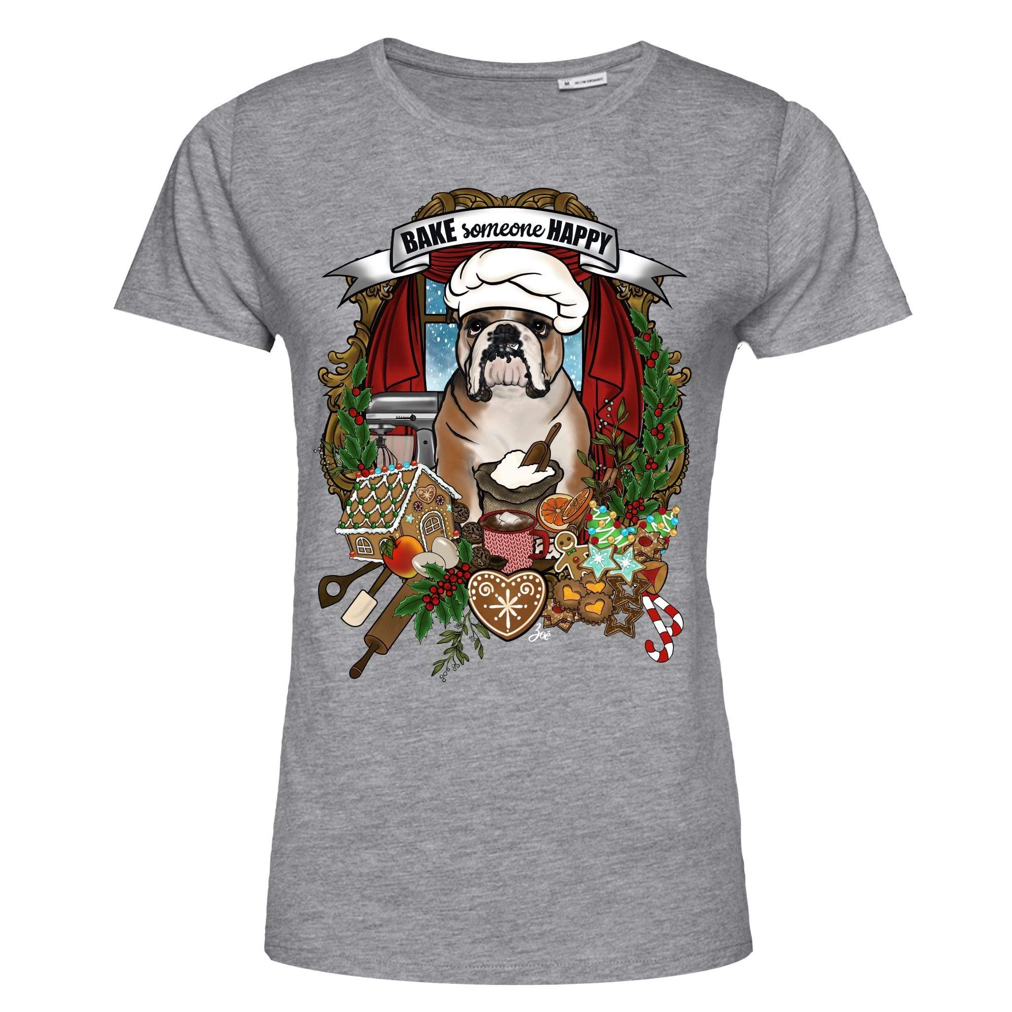 MYTi23 - Pets Heads Philosophy T-Shirt XS Weihnachtsbäckerei Damen Shirt Englische Bulldogge Hundeshirt Hundefans