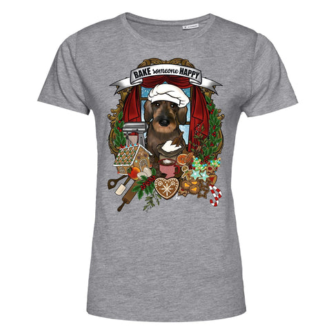 MYTi23 - Pets Heads Philosophy T-Shirt XS Weihnachtsbäckerei Damen Shirt Rauhaardackel Hundeshirt Hundefans