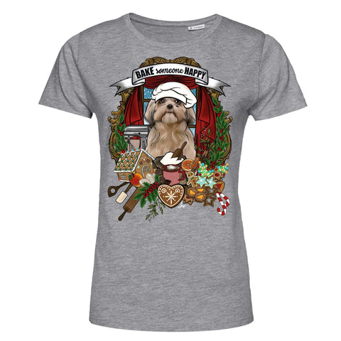 MYTi23 - Pets Heads Philosophy T-Shirt XS Weihnachtsbäckerei Damen Shirt Shih Tzu Hundeshirt Hundefans
